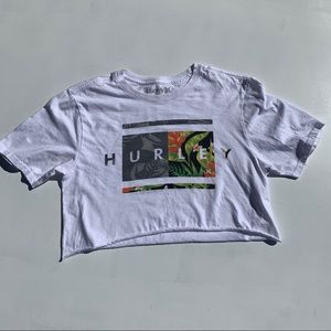 Hurley Crop Top Tropical Logo Cotton Size Small
